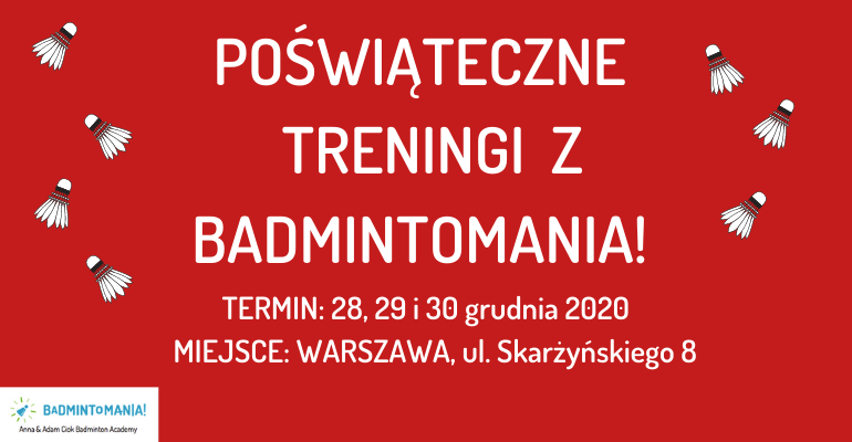 Poświąteczne treningi badmintona dla dorosłych w Warszawie 2020