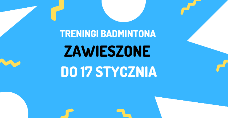 Treningi badmintona w Warszawie zawieszone do 17 stycznia
